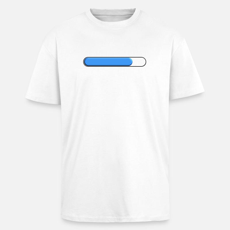 Average gauge Blue (three quarters) - Unisex Oversized Heavyweight T-shirt - white