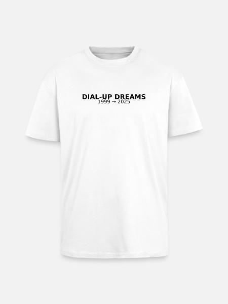 DIAL-UP DREAMS - Unisex Oversized Heavyweight T-shirt - white
