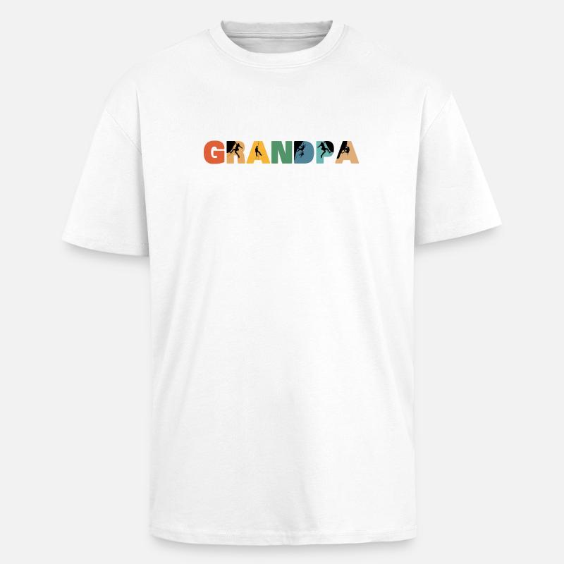 Grimpeur Papi Alpiniste Papi - T-shirt unisexe oversize épais - blanc
