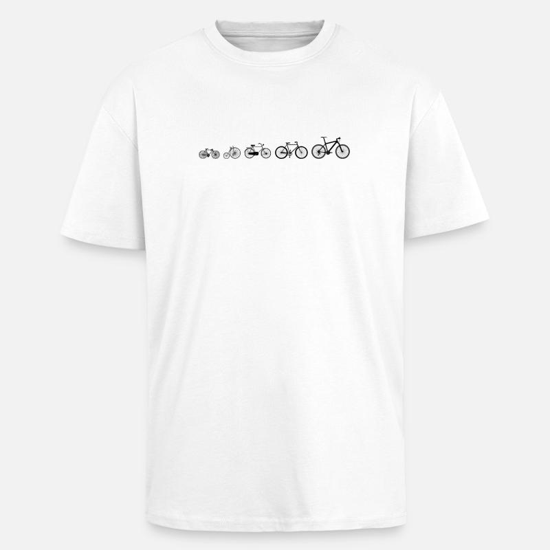 Cycling evolution - Unisex Oversized Heavyweight T-shirt - white