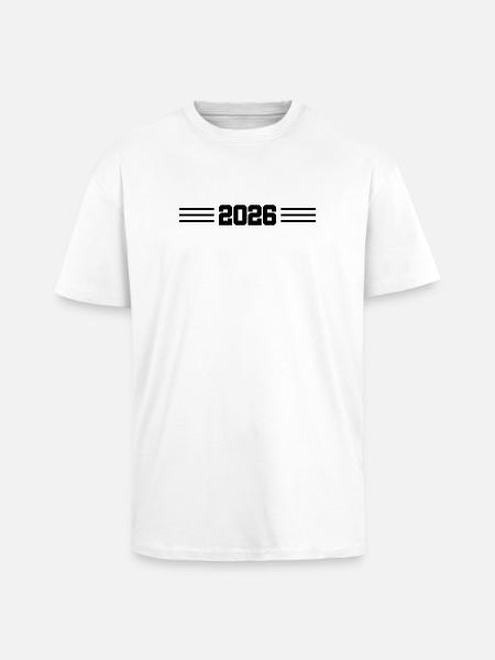 2026 Jahr Strich - Oversized Heavyweight Unisex T-Shirt - Weiß