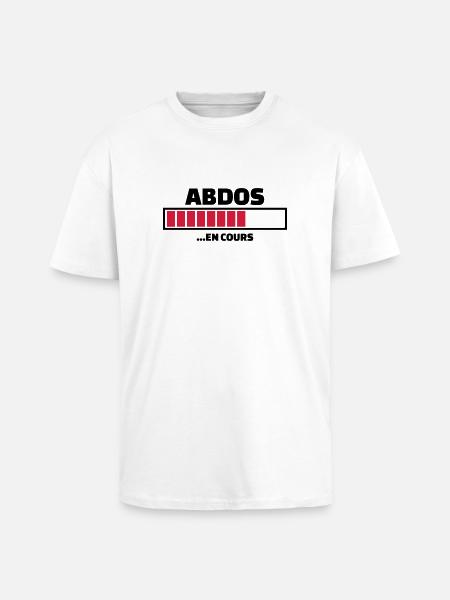 abdos en cours (v.2) - T-shirt unisexe oversize épais - blanc