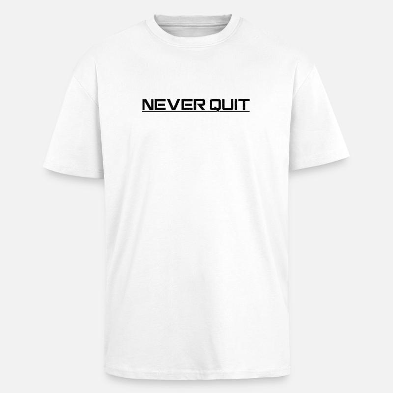 Never Quit Endurance Motif - Unisex Oversized Heavyweight T-shirt - white