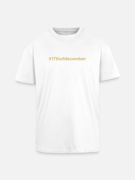 Né le 17 décembre Anniversaire - T-shirt unisexe oversize épais - blanc