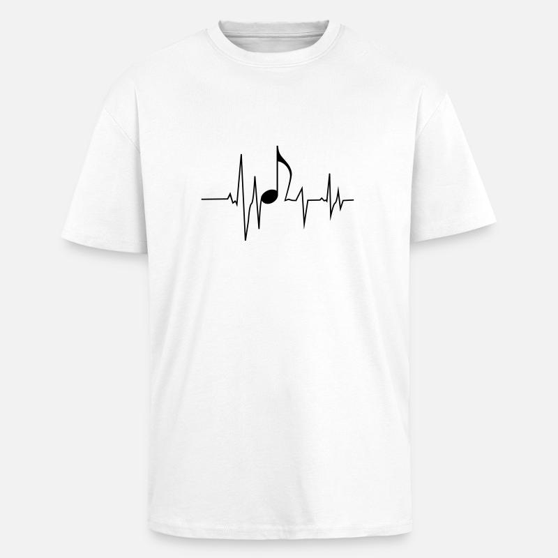 Fréquence musicale - T-shirt unisexe oversize épais - blanc