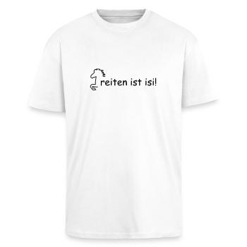 Hanovre - T-shirt unisexe oversize épais - blanc - Devant - Alina (178cm) & Michal (187cm)