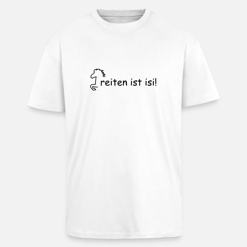 Pferd - Oversized Heavyweight Unisex T-Shirt - Weiß