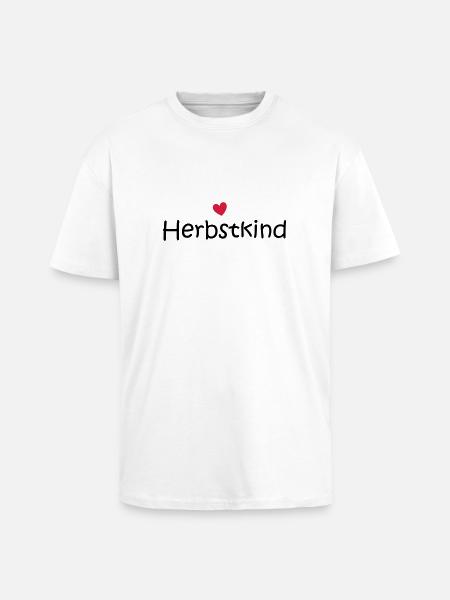 Herbstkind mit Herz - Oversized Heavyweight Unisex T-Shirt - Weiß