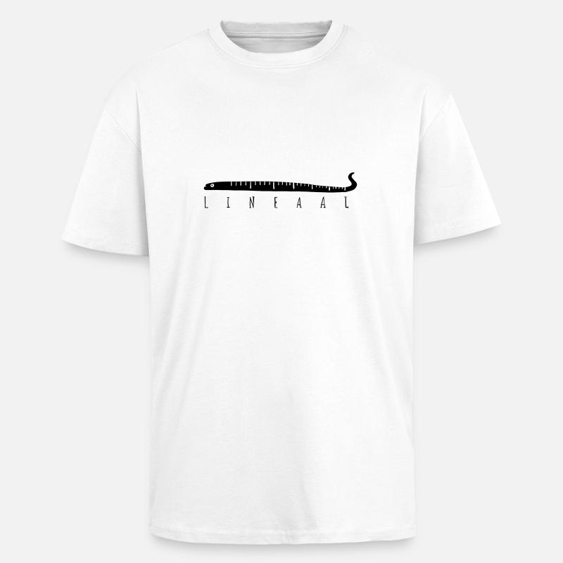Lineaal - Oversized Heavyweight Unisex T-Shirt - Weiß