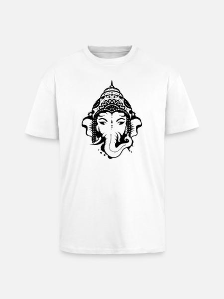 Ganesh, dieu à tête d'éléphant - T-shirt unisexe oversize épais - blanc