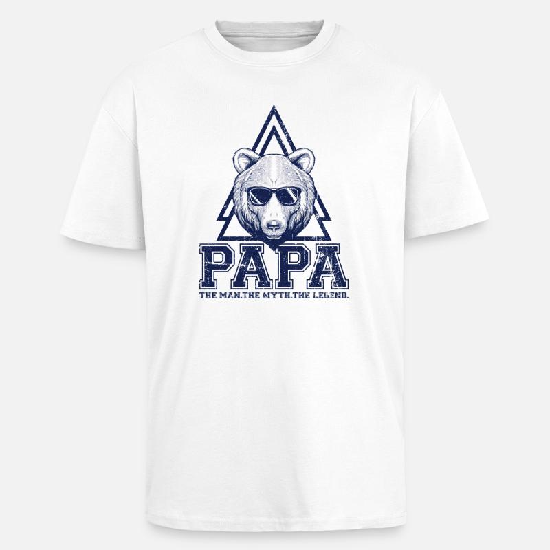 Papa Bear Dreieck-Logo - Oversized Heavyweight Unisex T-Shirt - Weiß