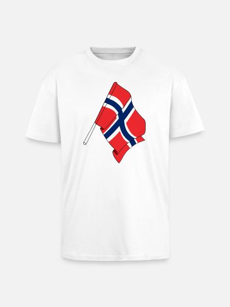 Flag Norway - Unisex Oversized Heavyweight T-shirt - white
