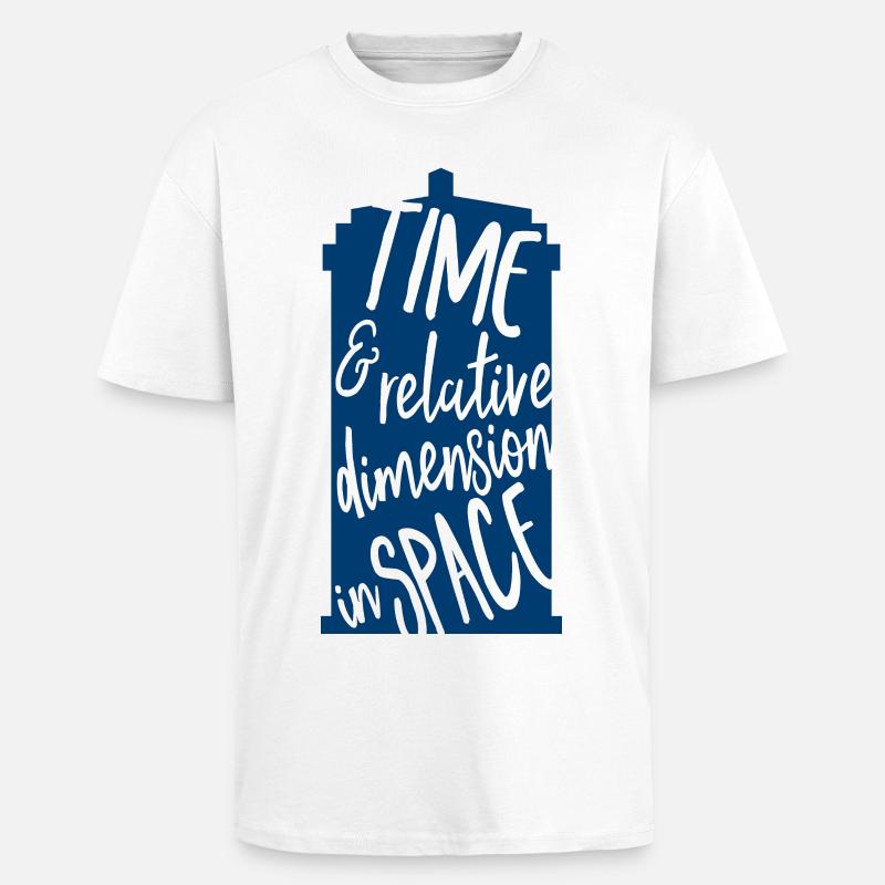 Temps et dimension relative dans l’espace - T-shirt unisexe oversize épais - blanc