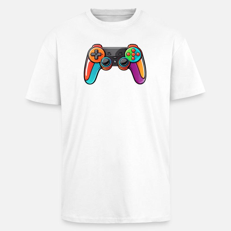 Gamepad Controller Farben Bunt - Oversized Heavyweight Unisex T-Shirt - Weiß