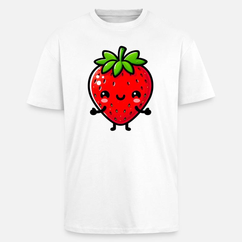 Erdbeeren Erdbeeren - Oversized Heavyweight Unisex T-Shirt - Weiß