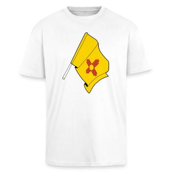 Drapeau du Nouveau-Mexique - T-shirt unisexe oversize épais - blanc - Devant - Alina (178cm) & Michal (187cm)