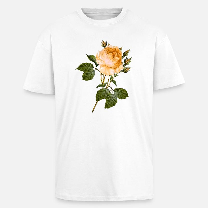 Fleur - T-shirt unisexe oversize épais - blanc