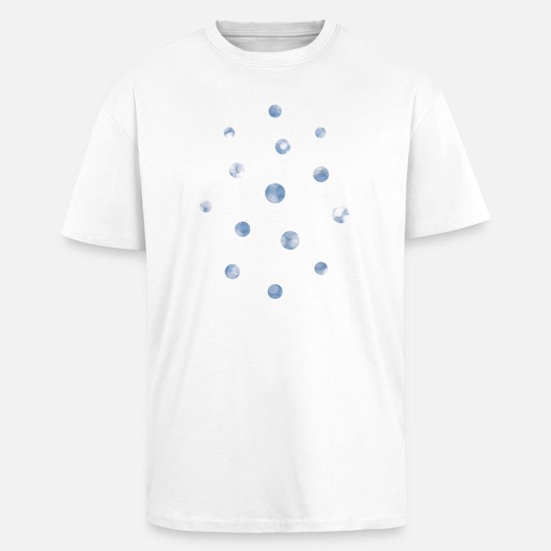 Blue Bokeh Light Points Pattern - Unisex Oversized Heavyweight T-shirt - white
