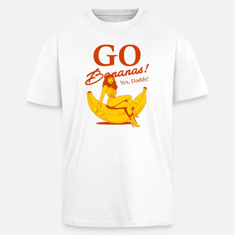 Mädchen auf einer banane - Oversized Heavyweight Unisex T-Shirt - Weiß