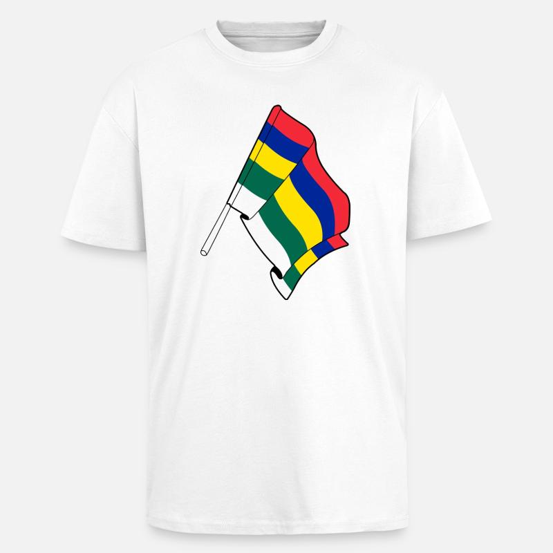 Terschelling-Flagge – Inselstolz - Oversized Heavyweight Unisex T-Shirt - Weiß
