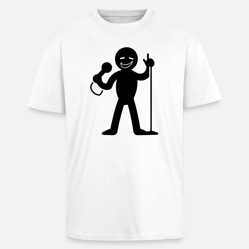 Sänger mit Mikrofon - Oversized Heavyweight Unisex T-Shirt - Weiß