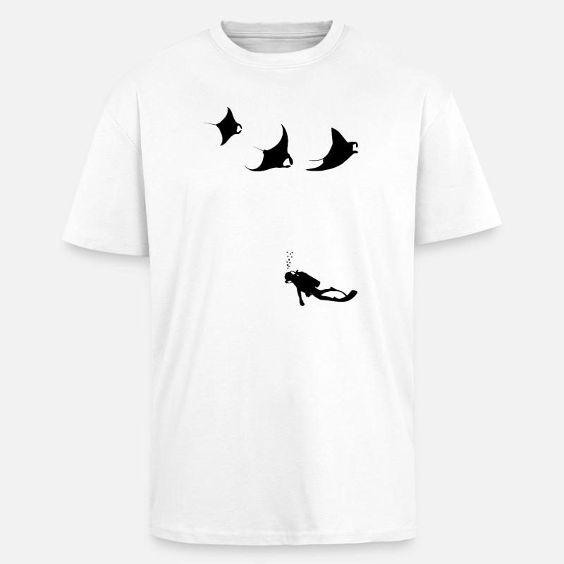 mantas_taucher - Oversized Heavyweight Unisex T-Shirt - Weiß