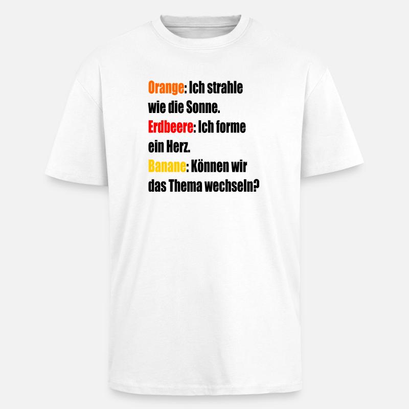 Orange Erdbeere Banane - Oversized Heavyweight Unisex T-Shirt - Weiß