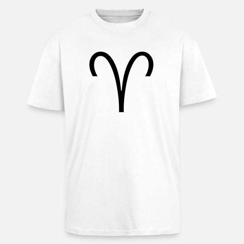 Sternzeichen: Widder - Oversized Heavyweight Unisex T-Shirt - Weiß