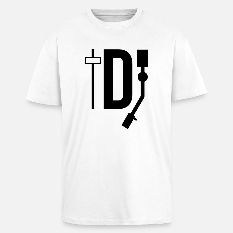 DJ - DEEJAY - T-shirt unisexe oversize épais - blanc