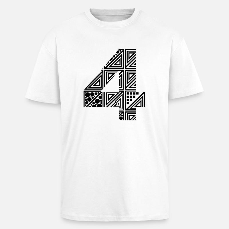 Vier Zahl 4 - Oversized Heavyweight Unisex T-Shirt - Weiß