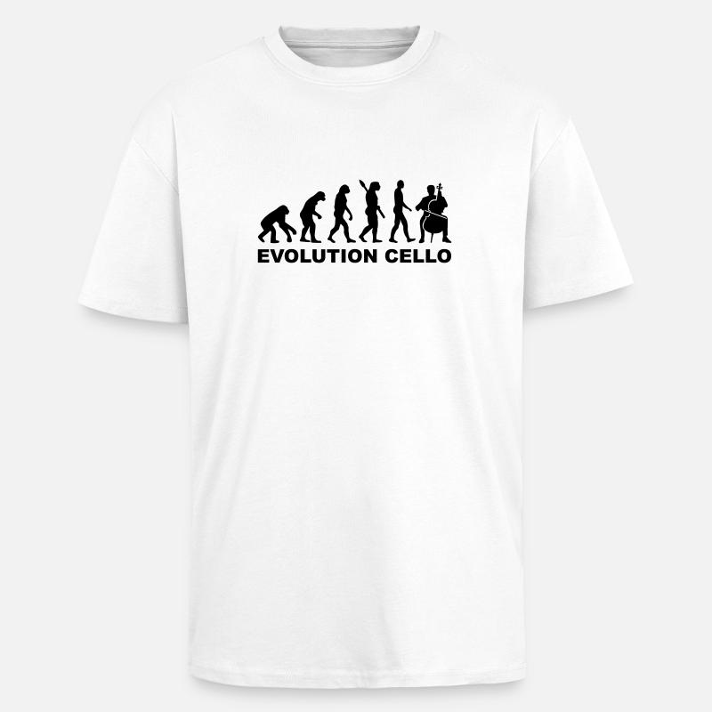 Evolution Cello - Unisex Oversized Heavyweight T-shirt - white