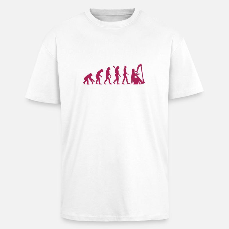 Evolution Harp - Unisex Oversized Heavyweight T-shirt - white