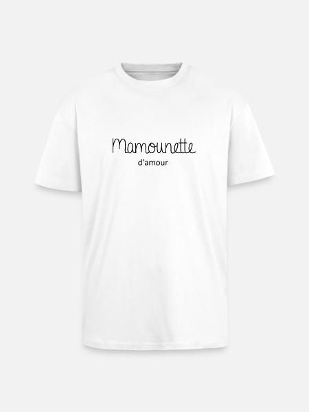 Mamounette d'amour - T-shirt unisexe oversize épais - blanc