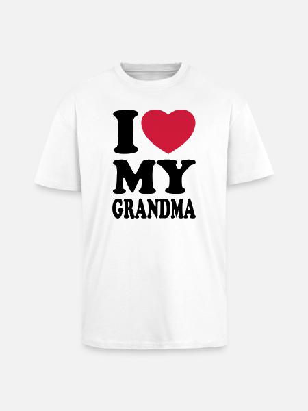 I love my grandma - Unisex Oversized Heavyweight T-shirt - white