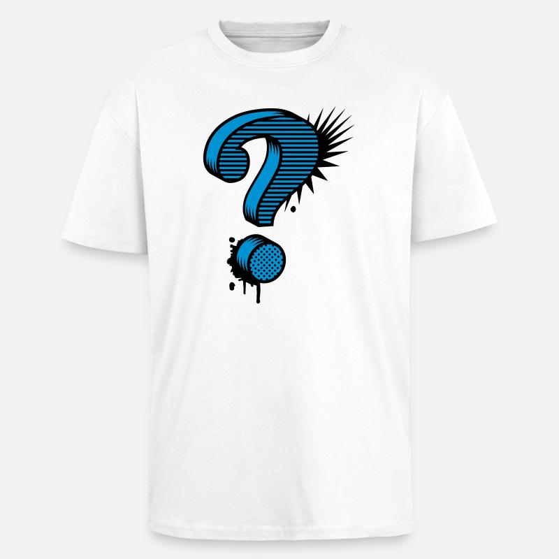 Fragezeichen Graffiti - Oversized Heavyweight Unisex T-Shirt - Weiß