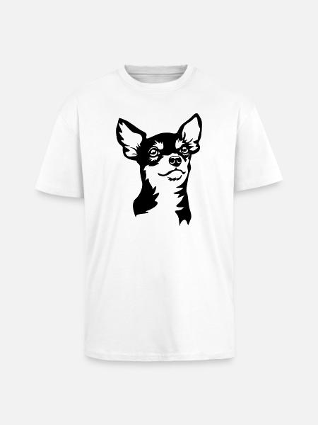 Chihuahua head - Unisex Oversized Heavyweight T-shirt - white