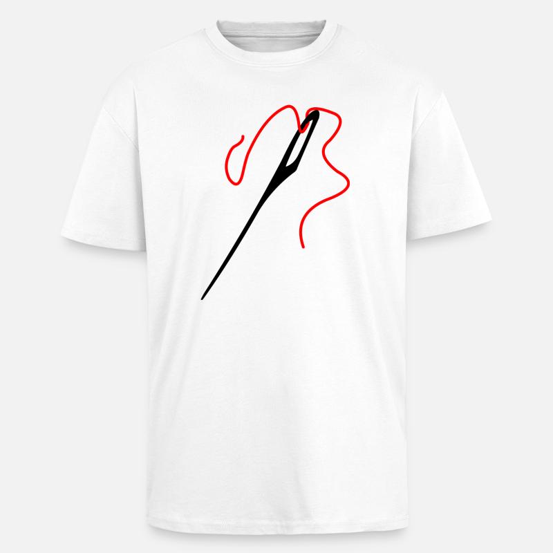 Needle and thread - Unisex Oversized Heavyweight T-shirt - white