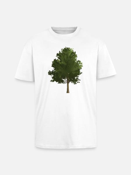 Træ fransk ahorn, farvet, grøn - Unisex oversized heavyweight t-shirt - hvid