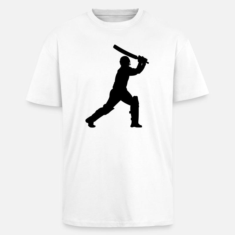 Cricket shadow image - Unisex Oversized Heavyweight T-shirt - white