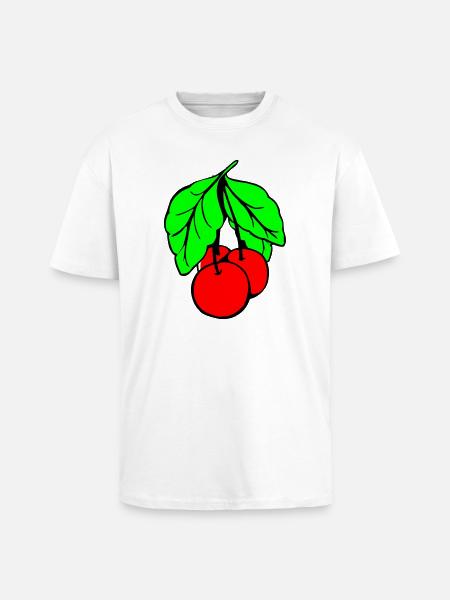 Cerises - T-shirt unisexe oversize épais - blanc