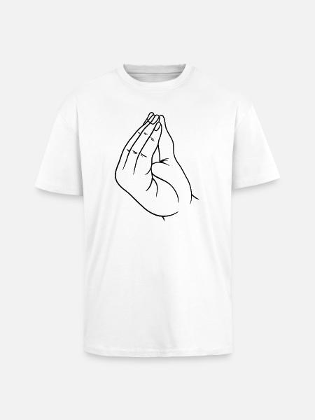 Italian hand gesture - Unisex Oversized Heavyweight T-shirt - white