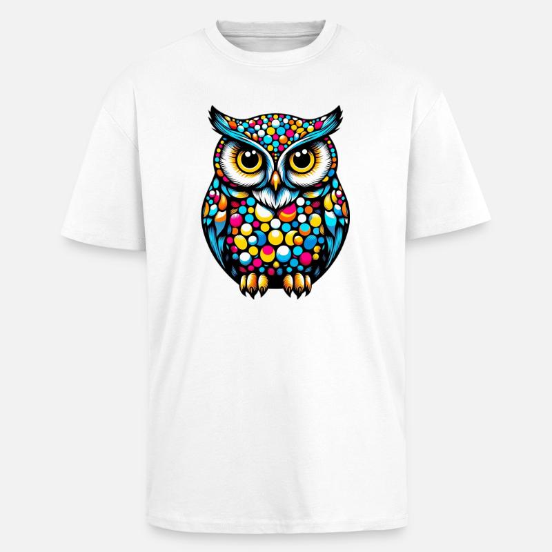 Eule - Oversized Heavyweight Unisex T-Shirt - Weiß