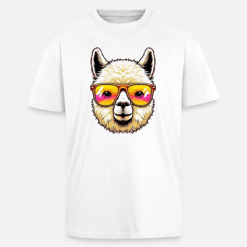 Alpaka - Oversized Heavyweight Unisex T-Shirt - Weiß