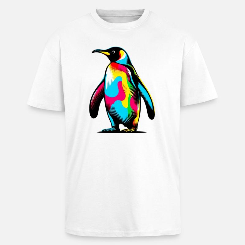 Penguin - Unisex Oversized Heavyweight T-shirt - white
