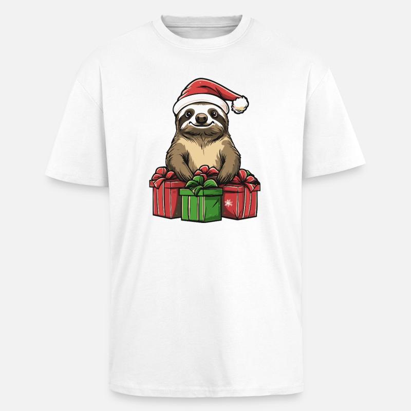 Faultier Weihnachten Geschenke - Oversized Heavyweight Unisex T-Shirt - Weiß