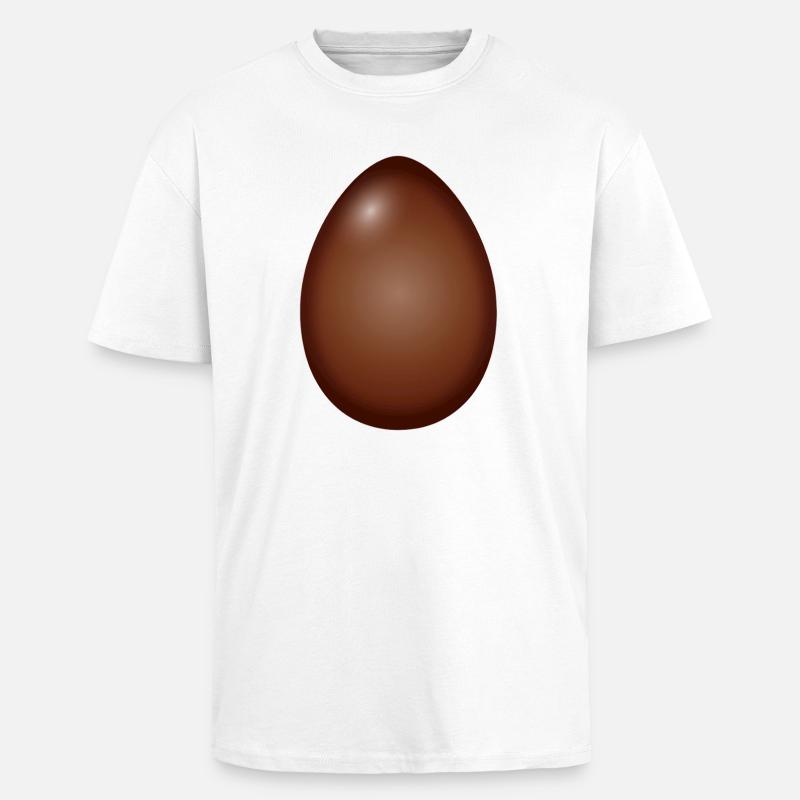 Chocolate Easter egg classic and simple - Unisex Oversized Heavyweight T-shirt - white