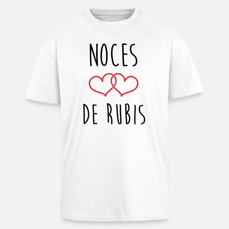Rubinhochzeit – 35 Jahre Ehe - Oversized Heavyweight Unisex T-Shirt - Weiß