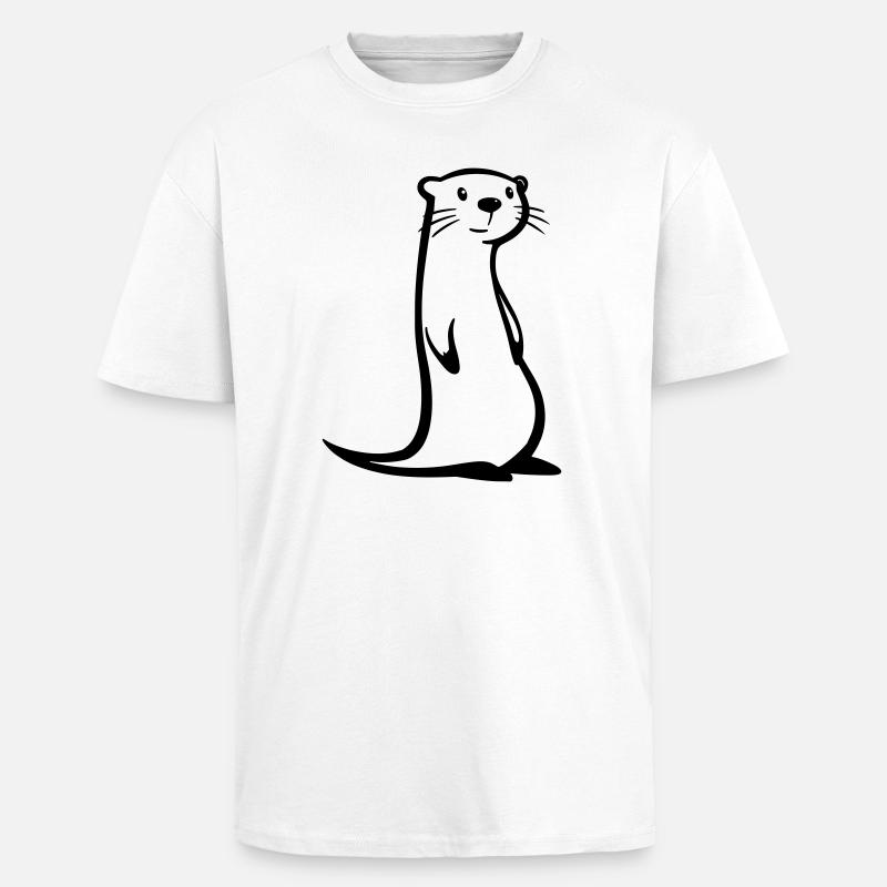 loutre - T-shirt unisexe oversize épais - blanc