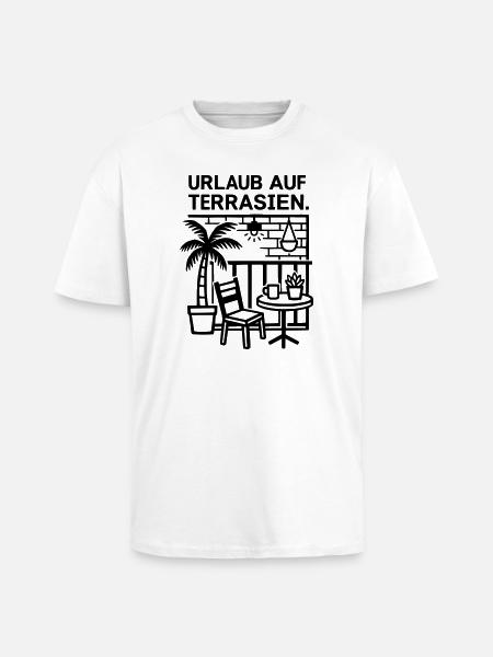 Urlaub auf Terrasien - Oversized Heavyweight Unisex T-Shirt - Weiß