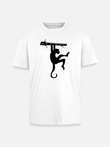 Affe - Oversized Heavyweight Unisex T-Shirt - Weiß
